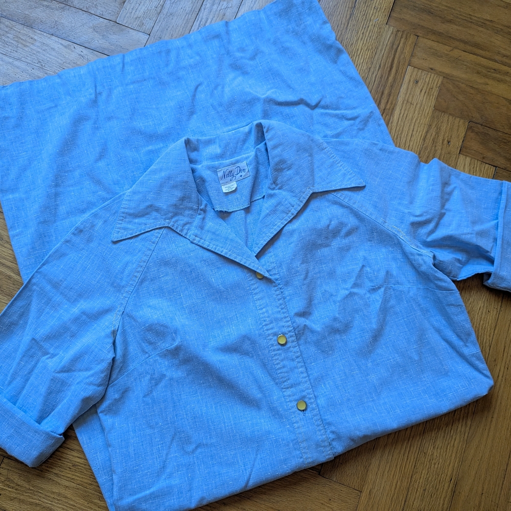 Vintage Blue Button-Up Shirt